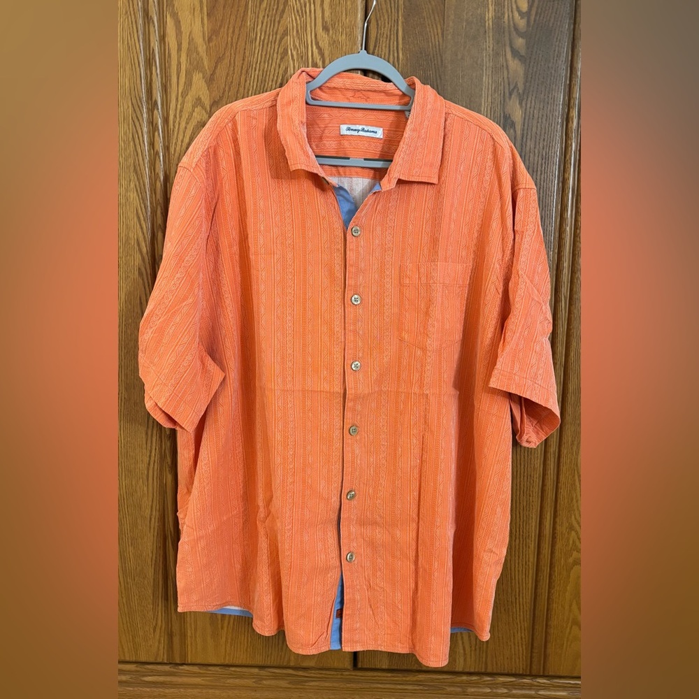 Tommy Bahama Orange Silk Shirt